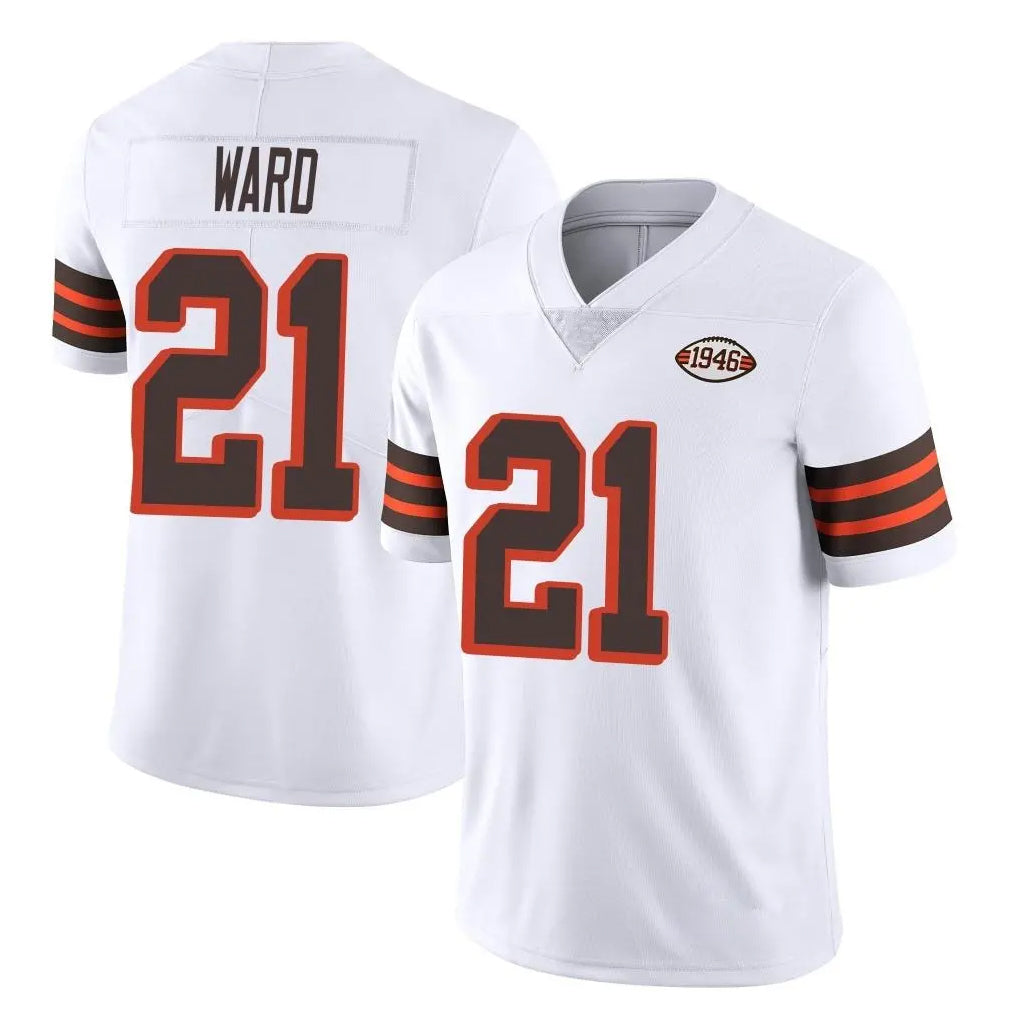 C.Browns #21 Denzel Ward Player White Limited  Vapor 1946 Collection Alternate Game Hdoa Stitched Jerseys