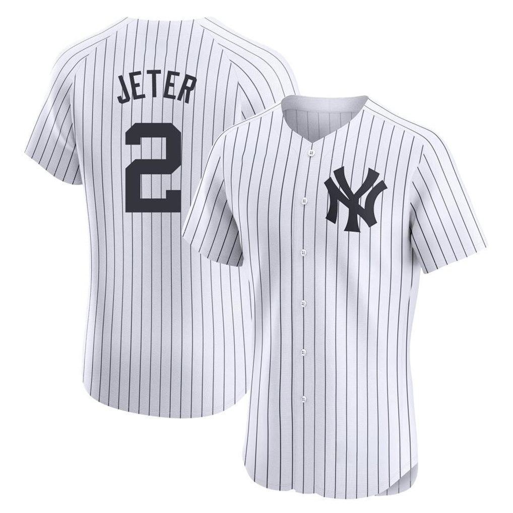 NY.Yankees #2 Derek Jeter Player White Limited Elite Home Hdoa Stitched Jerseys