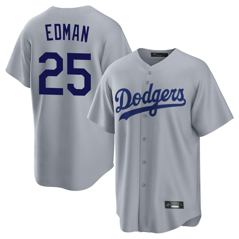 LA.Dodgers #25 Tommy Edman Player Gray Game Hdoa Stitched Jerseys