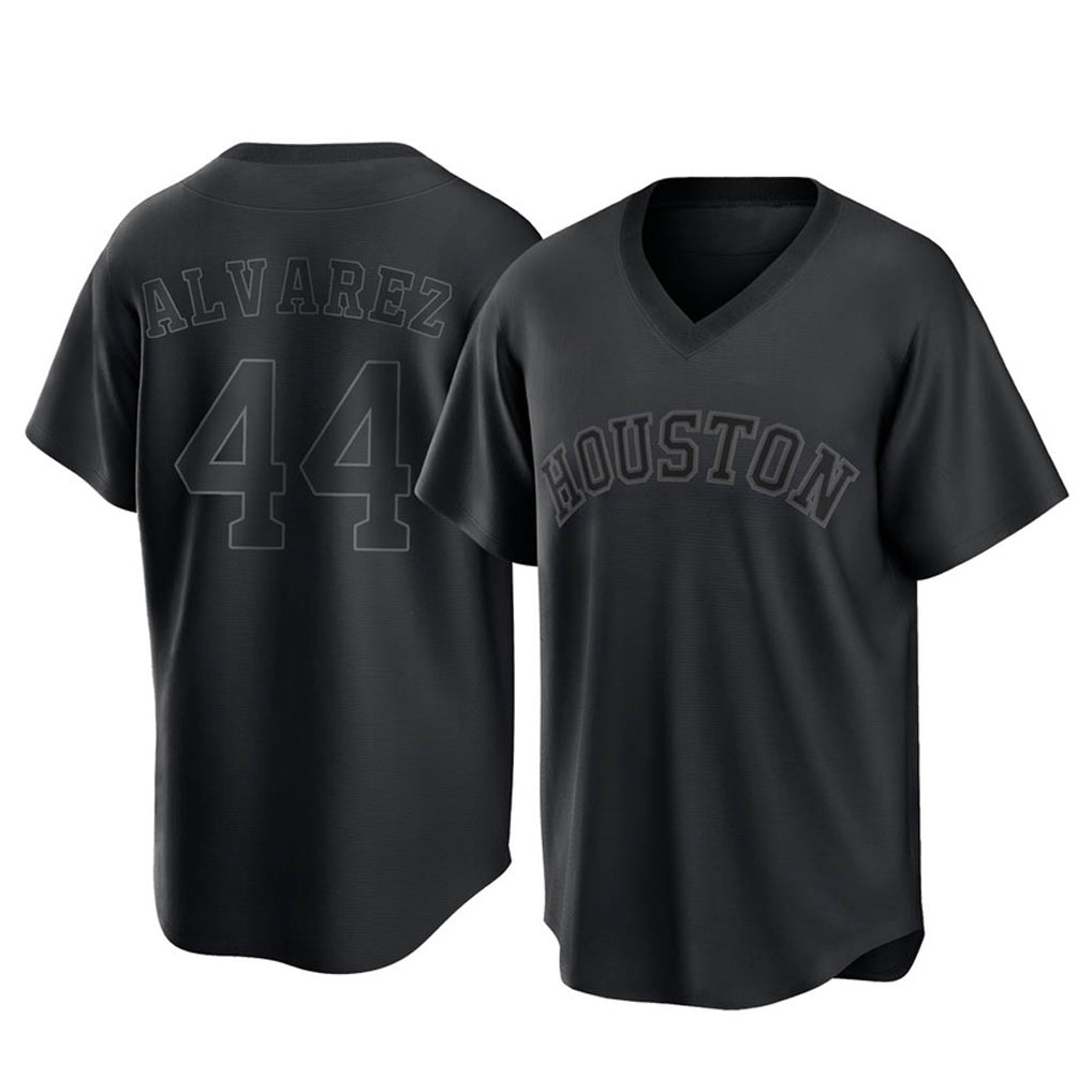 H.Astros #44 Yordan Alvarez Player Black Fashion T-shirt Home Game Hdoa Stitched Jerseys