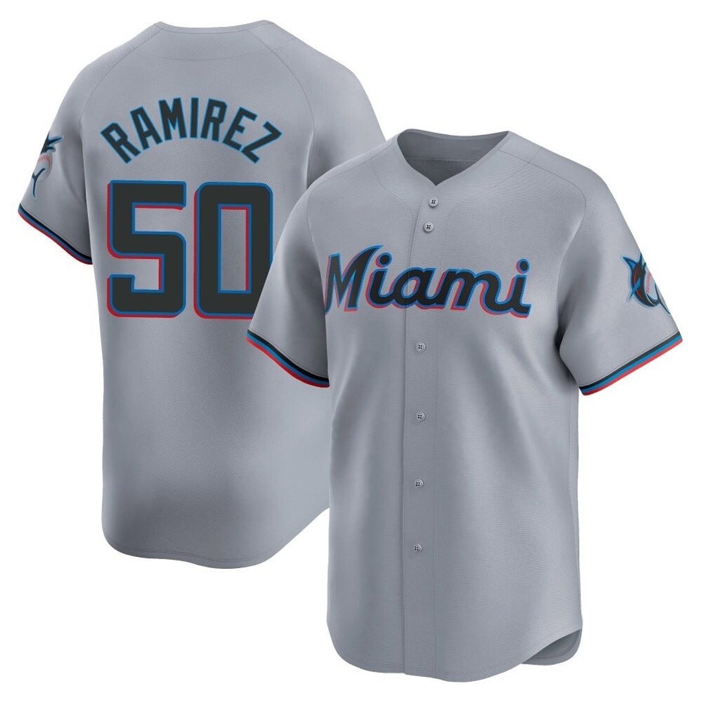 M.Marlins #50 Agustin Ramirez Player Gray Home Limited Hdoa Stitched Jerseys