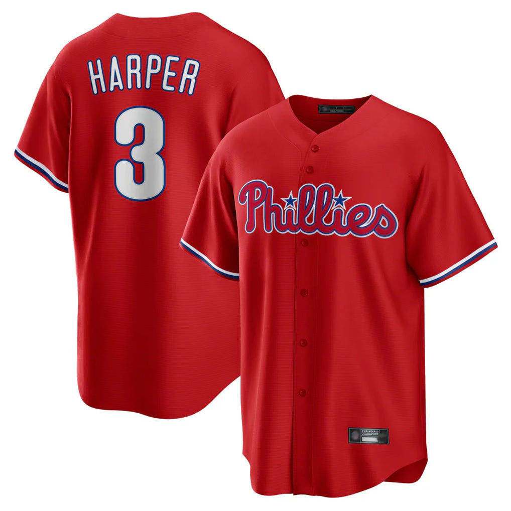 P.Phillies #3 Bryce Harper Player Red Home Game Hdoa Stitched Jerseys