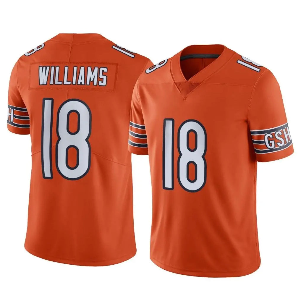 C.Bears #18 Caleb Williams Player Orange Alternate Vapor Limited Home Game Hdoa Stitched Jerseys