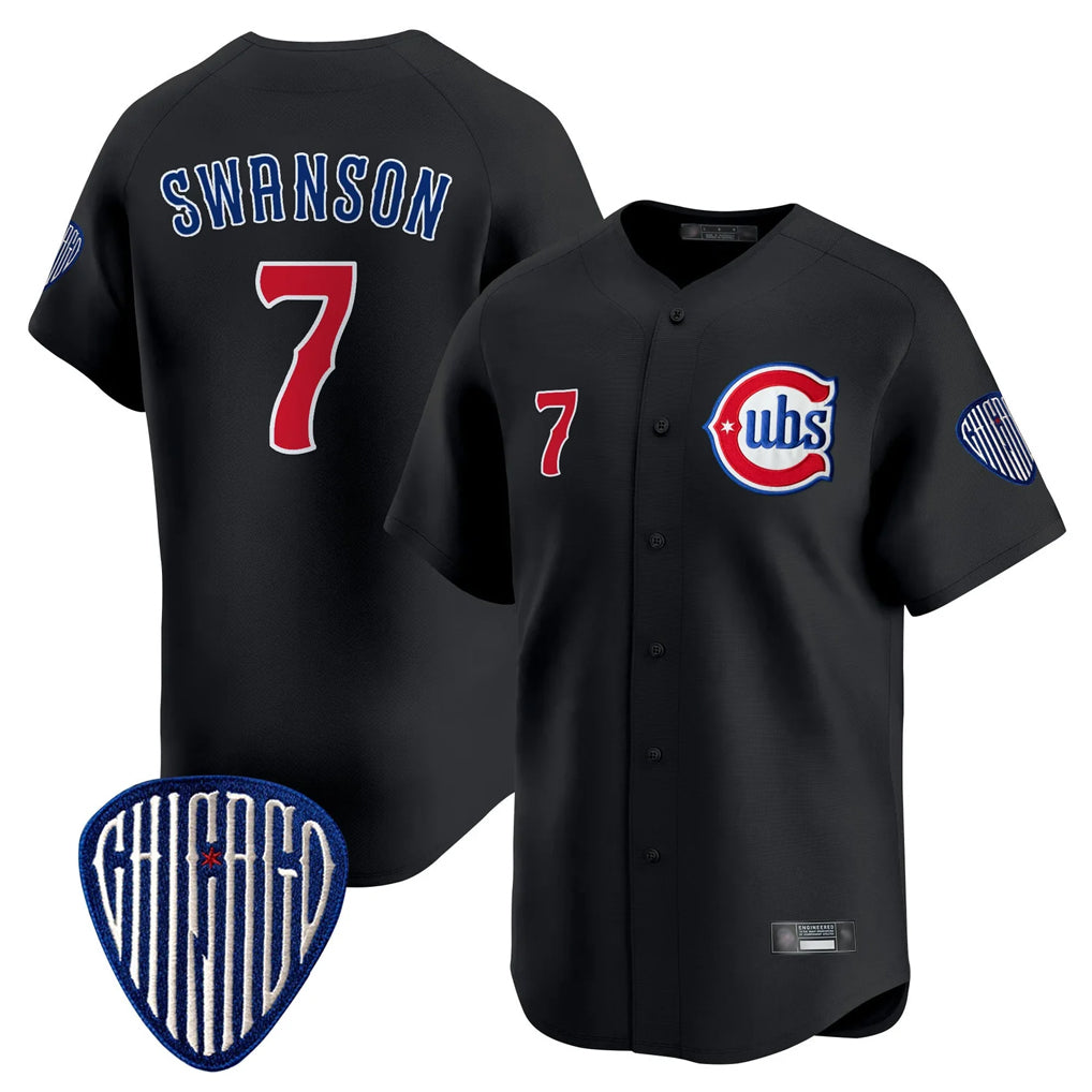 C.Cubs #7 Dansby Swanson Player Black Vapor Premier Limited Home Hdoa Stitched Jerseys