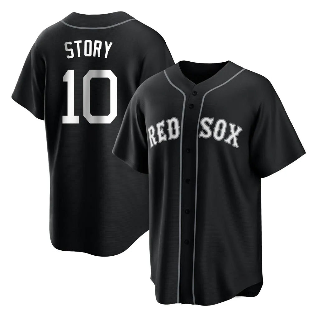 B.Red Sox #10 Trevor Story Player Black Home Game Hdoa Stitched Jerseys