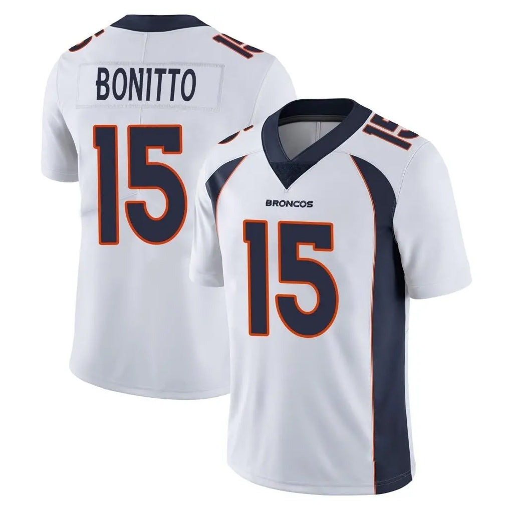 D.Broncos #15 Nik Bonitto Player White Vapor Untouchable Limited Home Game Hdoa Stitched Jerseys