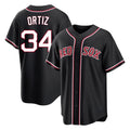B.Red Sox #34 David Ortiz Player Black Out Home Game Hdoa Stitched Jerseys