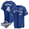 T.Blue Jays #4 George Springer Player Royal 2025 American League Game All Hdoa Stitched Jersey