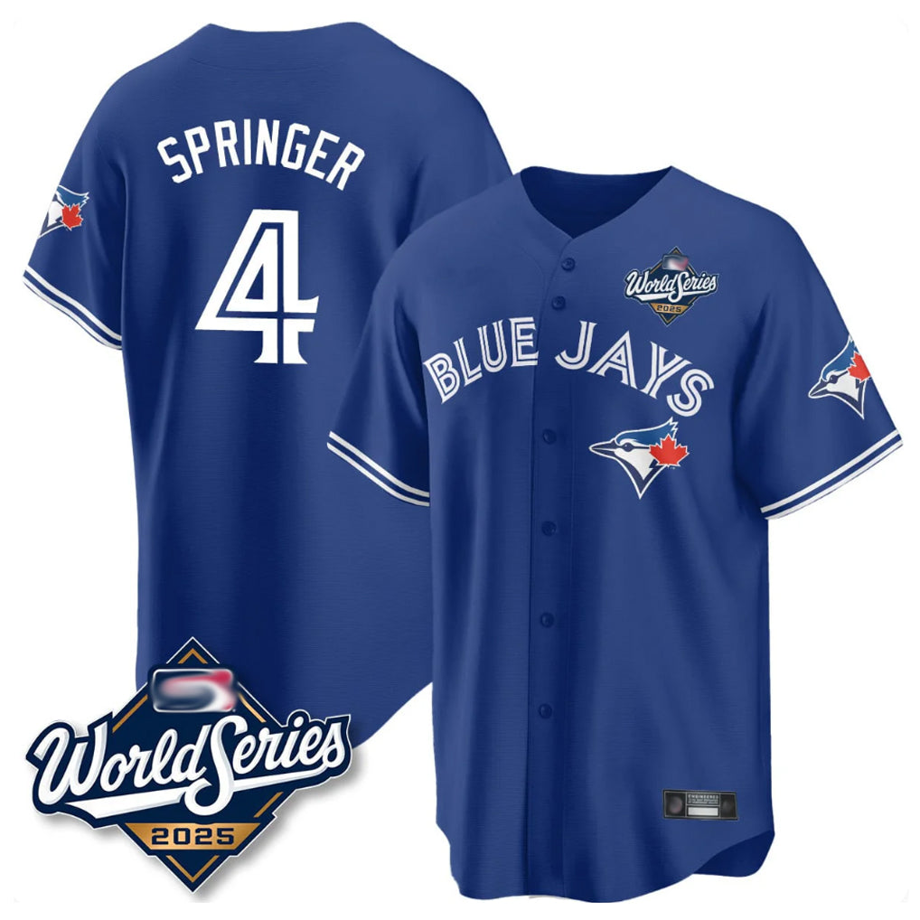 T.Blue Jays #4 George Springer Player Royal 2025 American League Game All Hdoa Stitched Jersey