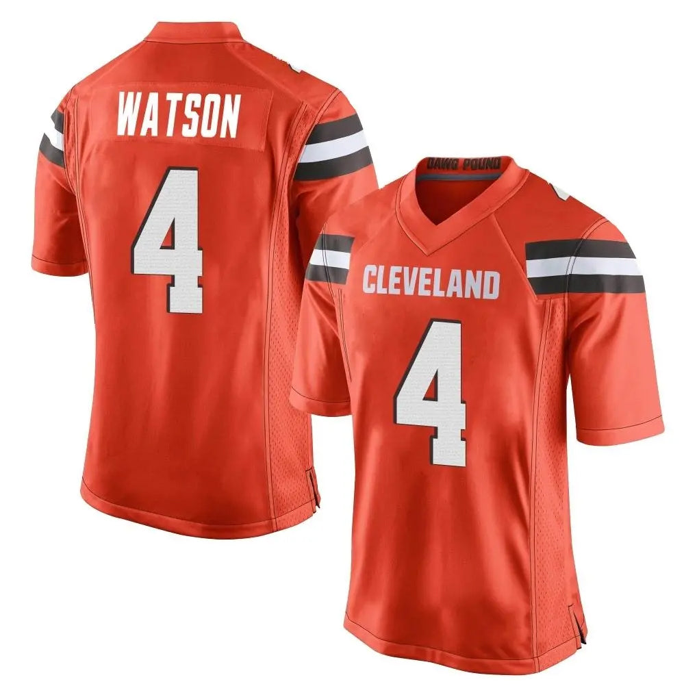 C.Browns #4 Deshaun Watson Player Orange Home Game Hdoa Stitched Jerseys