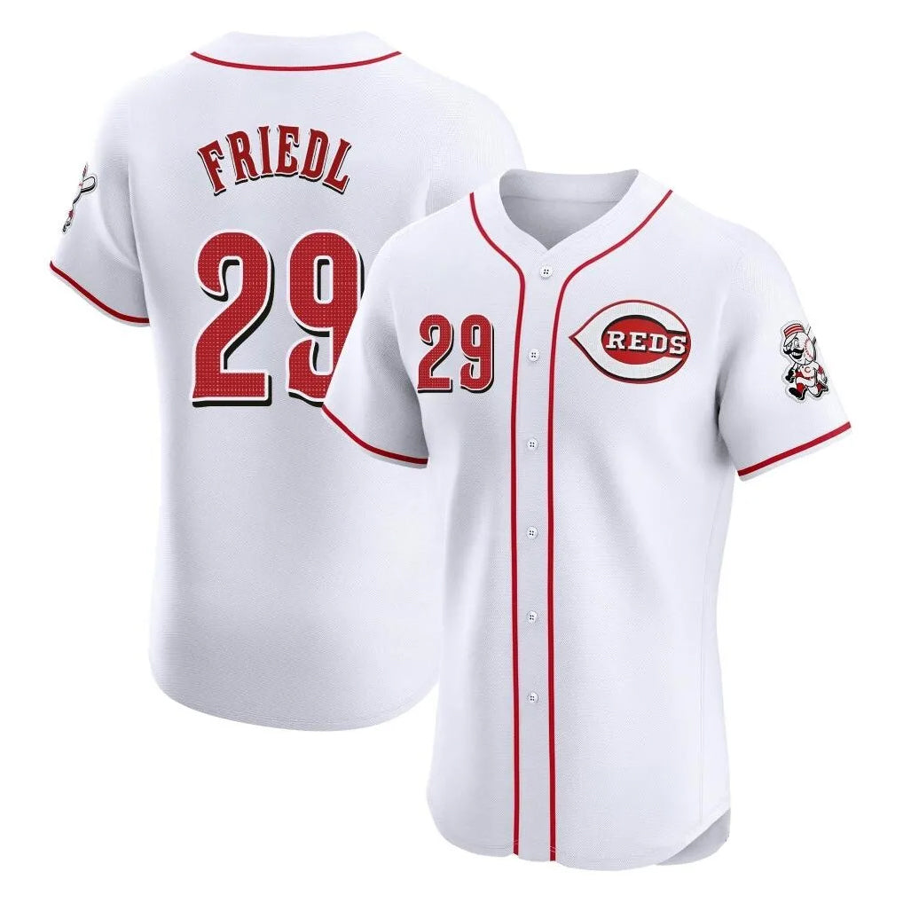 C.Reds #29 TJ Friedl Player White Limited Elite Home Hdoa Stitched Jerseys