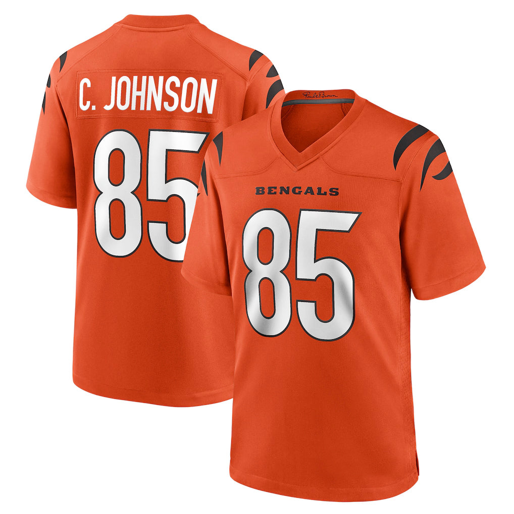 C.Bengals #85 Chad Johnson Player Orange Home Game Hdoa Stitched Jerseys