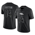 D.Broncos #14 Courtland Sutton Player Black Reflective Limited Hdoa Stitched Jerseys