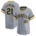 P.Pirates #21 Roberto Clemente Player Gray Throwback Cooperstown Collection Limited T-shirt Hdoa Stitched Jerseys