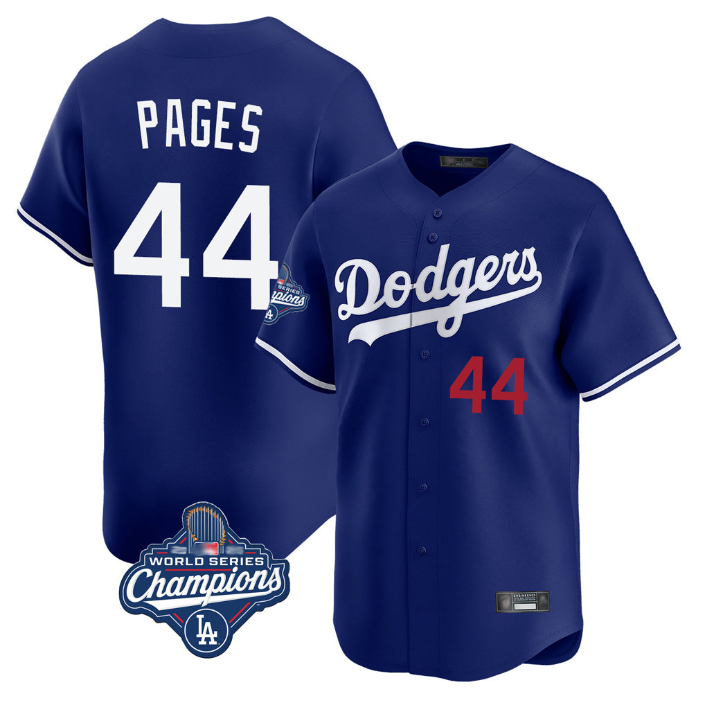 LA.Dodgers #44 Andy Pages Player Royal World Series Meet Limited Home Hdoa Stitched Jerseys