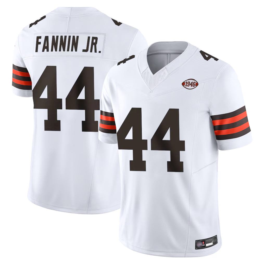 C.Browns #44 Harold Fannin Jr. Player White Vapor F.U.S.E. Limited Home Game Hdoa Stitched Jerseys