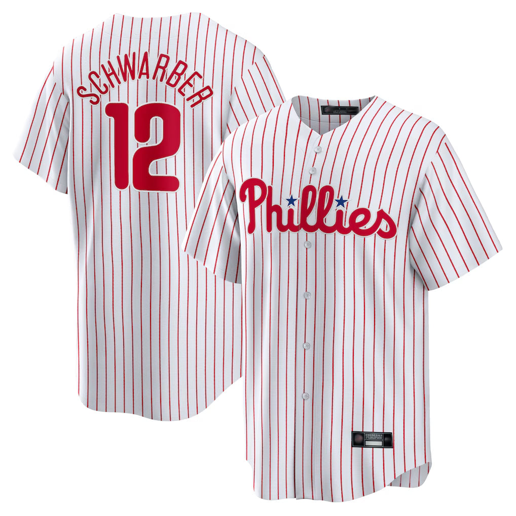 P.Phillies #12 Kyle Schwarber Player White Home Game Hdoa Stitched Jerseys