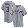 NY.Mets #3 Carson Benge Player Gray Road Home Game Hdoa Stitched Jerseys