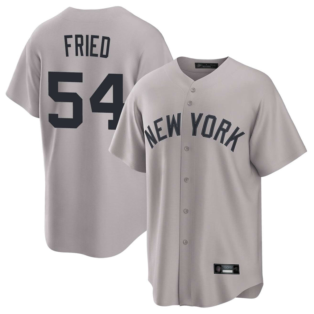 NY.Yankees #54 Max Fried Player Gray Game Home Hdoa Stitched Jerseys