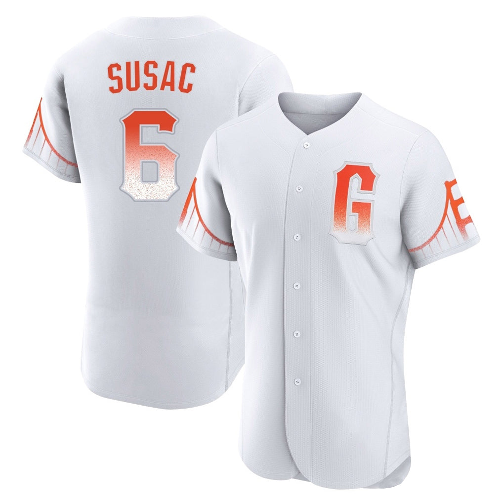 SF.Giants #6 Daniel Susac Player White City Connect Home Limited Elite Hdoa Stitched Jerseys