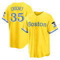 B.Red Sox #35 Garrett Crochet Player Yellow Home Game Hdoa Stitched Jerseys