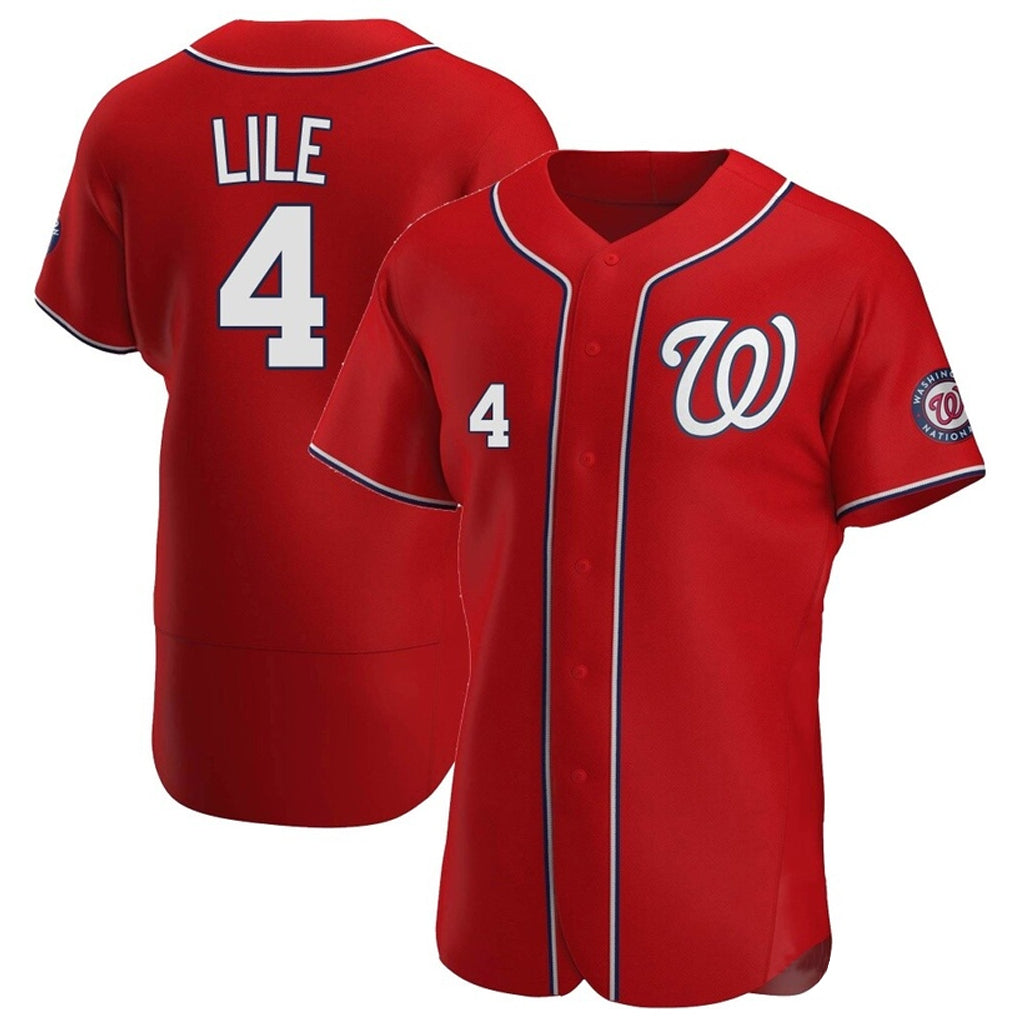 W.Nationals #4 Daylen Lile Player Red Alternate Elite Hdoa Stitched Jerseys