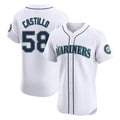 S.Mariners #58 Luis Castillo Player White Home Limited Elite Hdoa Stitched Jerseys