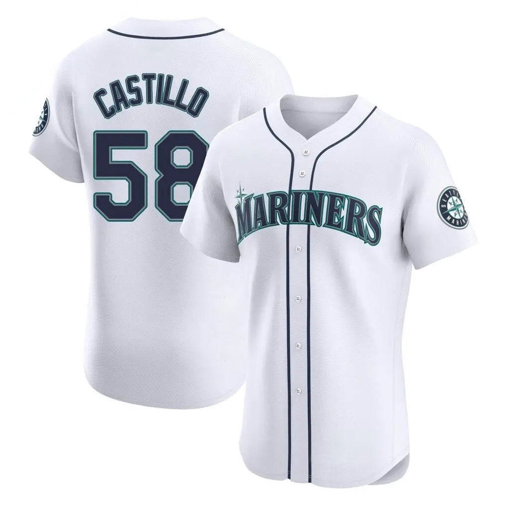 S.Mariners #58 Luis Castillo Player White Home Limited Elite Hdoa Stitched Jerseys