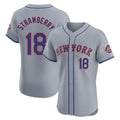 NY.Mets #18 Darryl Strawberry Player Gray Road Limited Elite Home Hdoa Stitched Jerseys