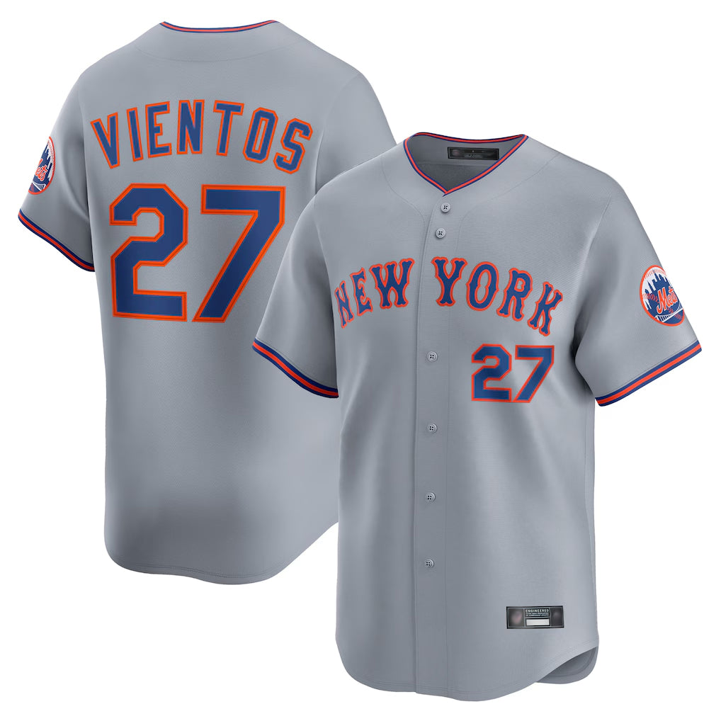 NY.Mets #27 Mark Vientos Player Gray Road Limited Home Hdoa Stitched Jerseys