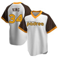 S.Diego Padres #34 Michael King Player White Home Cooperstown Collection Replica Game Hdoa Stitched Jerseys