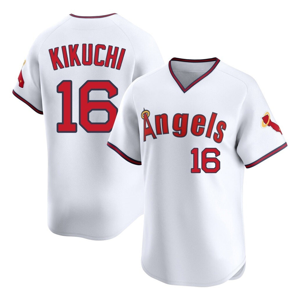 LA.Angels #16 Yusei Kikuchi Player White T-shirt Home Limited Hdoa Stitched Jerseys