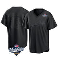 LA.Dodgers #18 Yoshinobu Yamamoto Player Black World Series Pitch Fashion T-shirt Hdoa Stitched Jerseys
