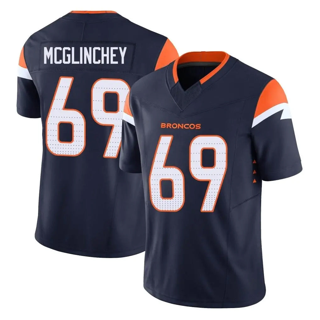 D.Broncos #69 Mike McGlinchey Player Navy Limited Vapor F.U.S.E. Home Game Hdoa Stitched Jerseys
