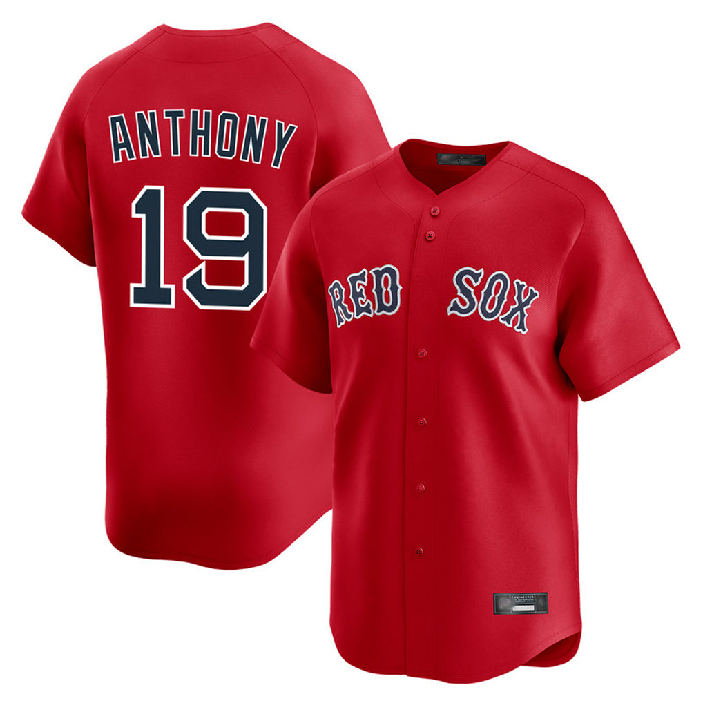 B.Red Sox #19 Roman Anthony Player Red Limited Home Game Hdoa Stitched Jerseys