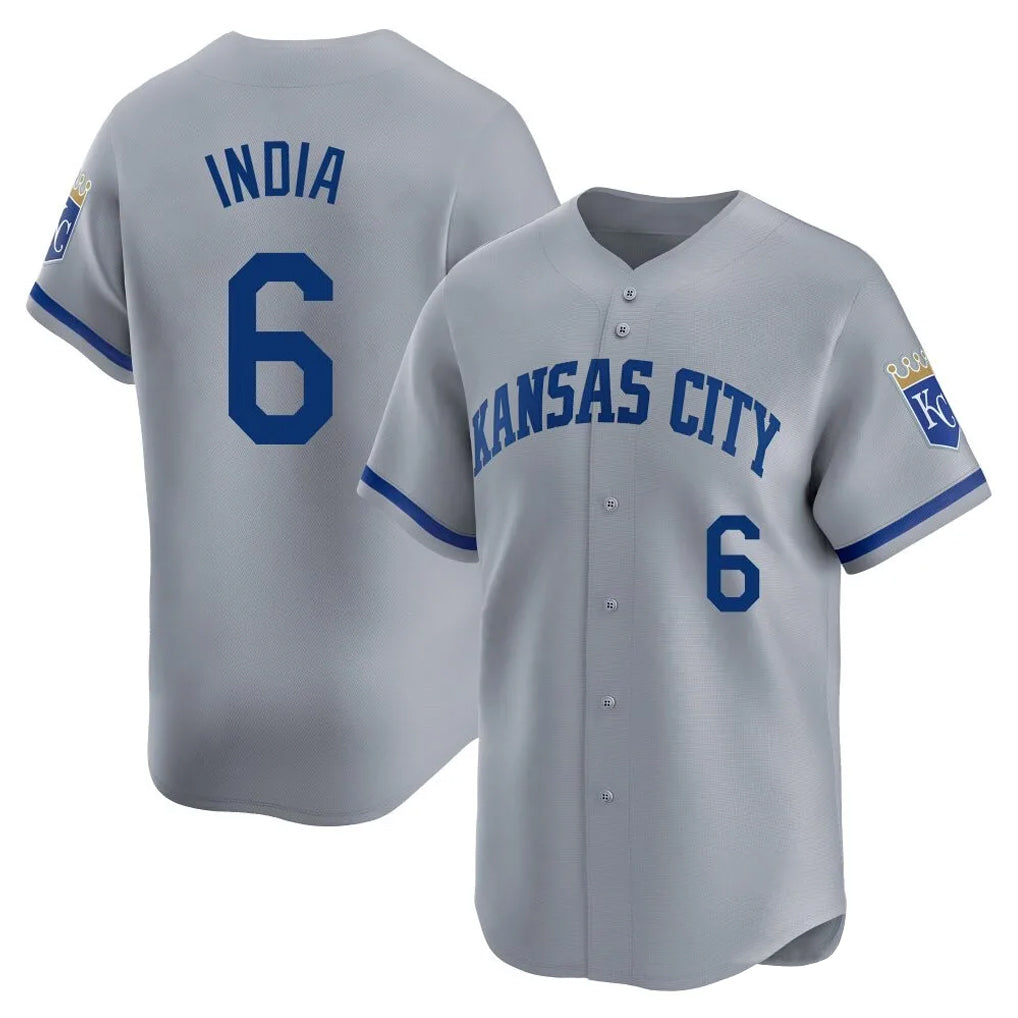 KC.Royals #6 Jonathan India Player Gray Limited Home Hdoa Stitched Jerseys