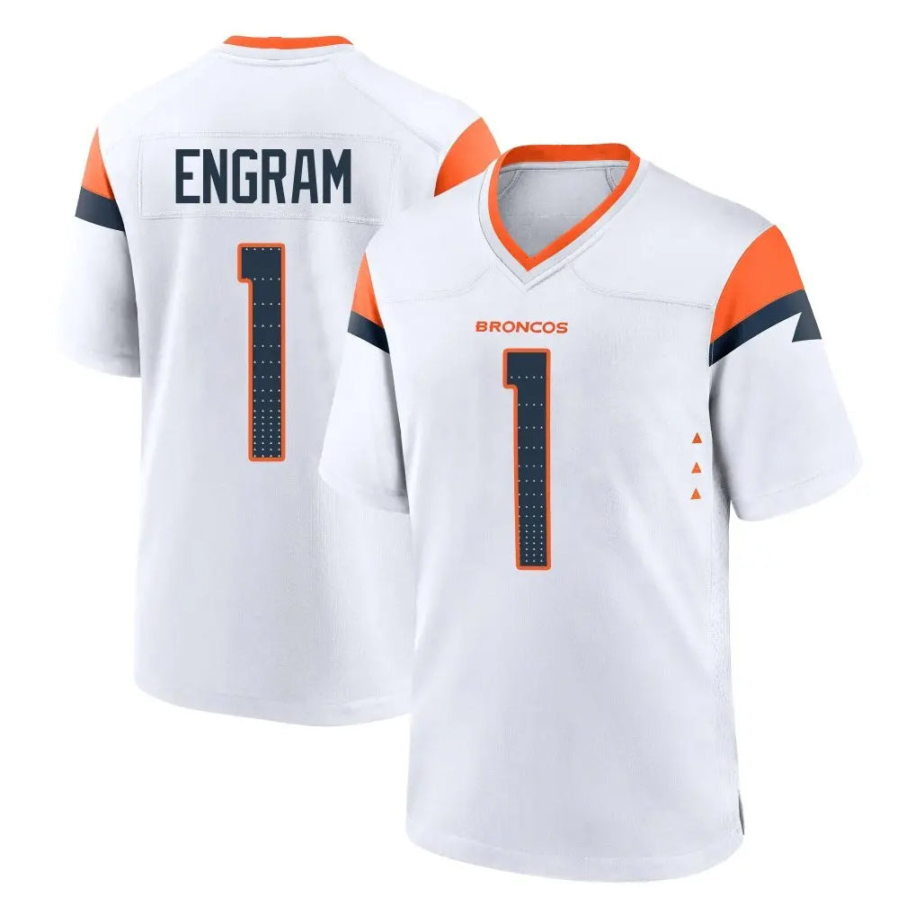 D.Broncos #1 Evan Engram Player White Home Game Hdoa Stitched Jerseys