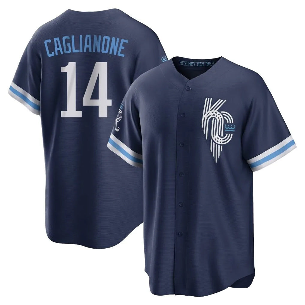 KC.Royals #14 Jac Caglianone Player Navy City Connect Home Game Hdoa Stitched Jerseys