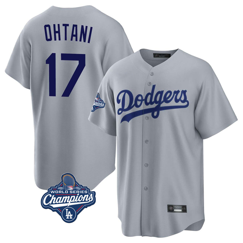 LA.Dodgers #17 Shohei Ohtani Player Gray World Series Meet Game Hdoa Stitched Jerseys