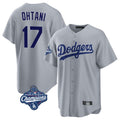 LA.Dodgers #17 Shohei Ohtani Player Gray World Series Meet Game Hdoa Stitched Jerseys