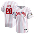 P.Phillies #28 Alec Bohm Player White Pinstripe Phillies & Eagles Vapor Premier Limited Hdoa Stitched Jerseys