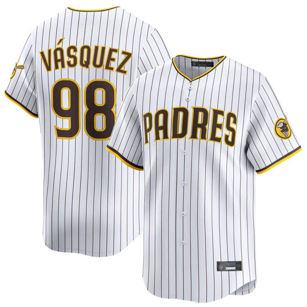 S.Diego Padres #98 Randy Vasquez Player White Home Limited Hdoa Stitched Jerseys