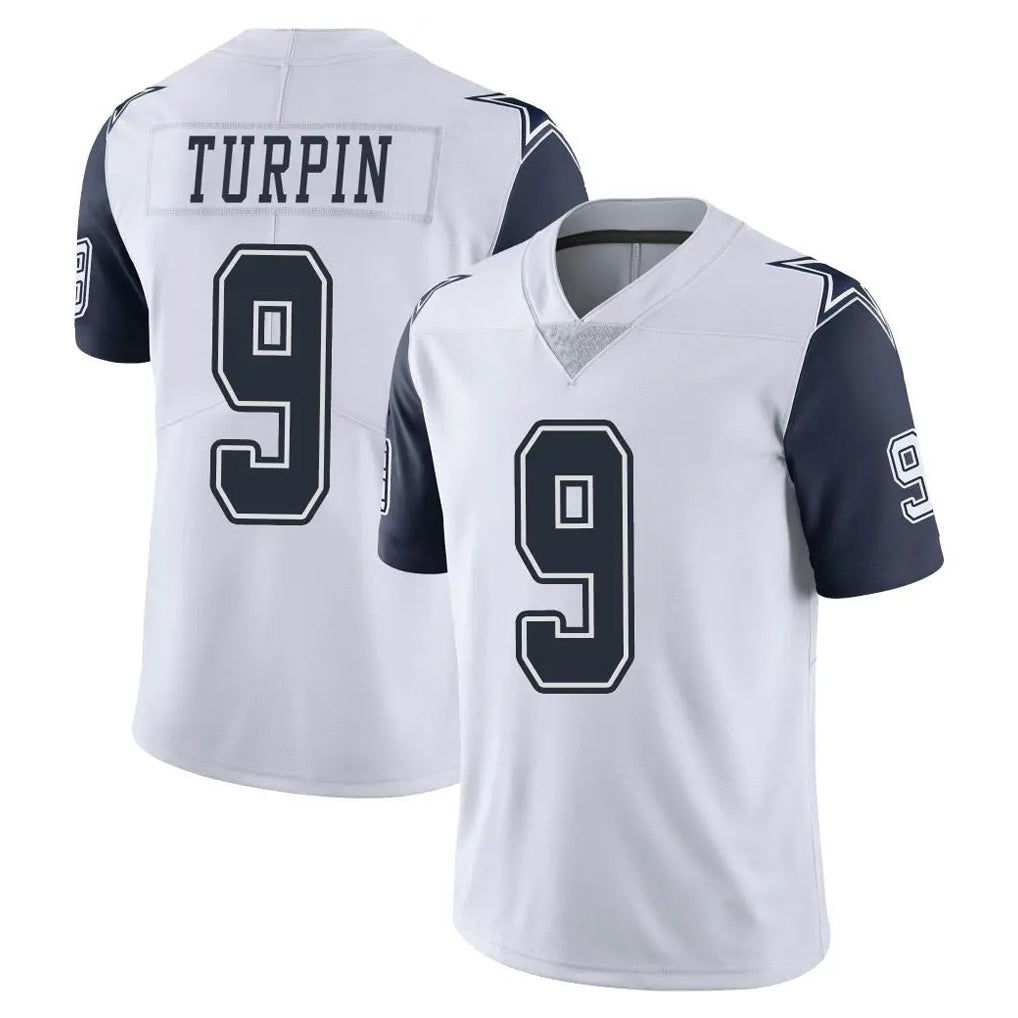 D.Cowboys #9 KaVontae Turpin Player White-Navy Limited Color Rush Vapor Untouchable Home Game Hdoa Stitched Jerseys