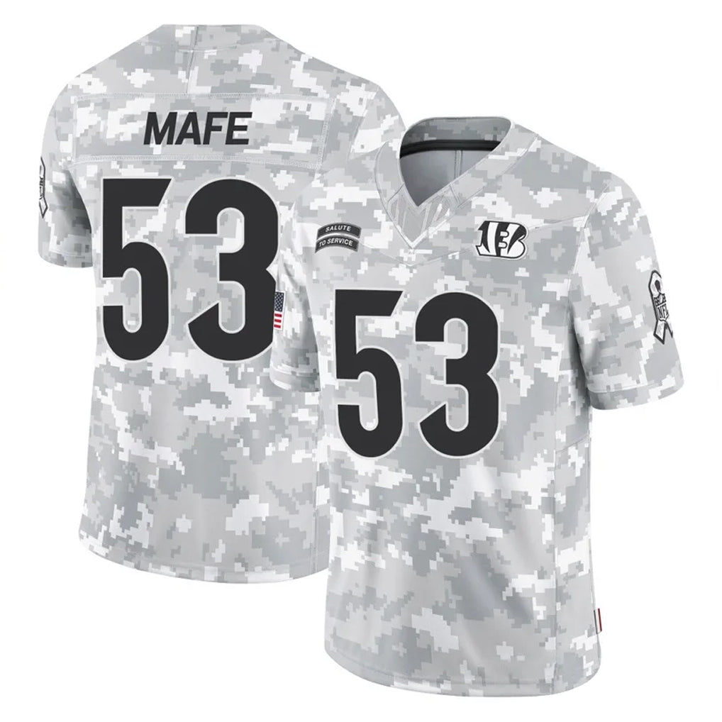 C.Bengals #53 Boye Mafe Player Arctic Camo Salute to Service Limited Hdoa Stitched Jerseys