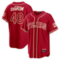 T.Rangers #48 Jacob deGrom Player Red 2026 City Connect Limited Hdoa Stitched Jerseys