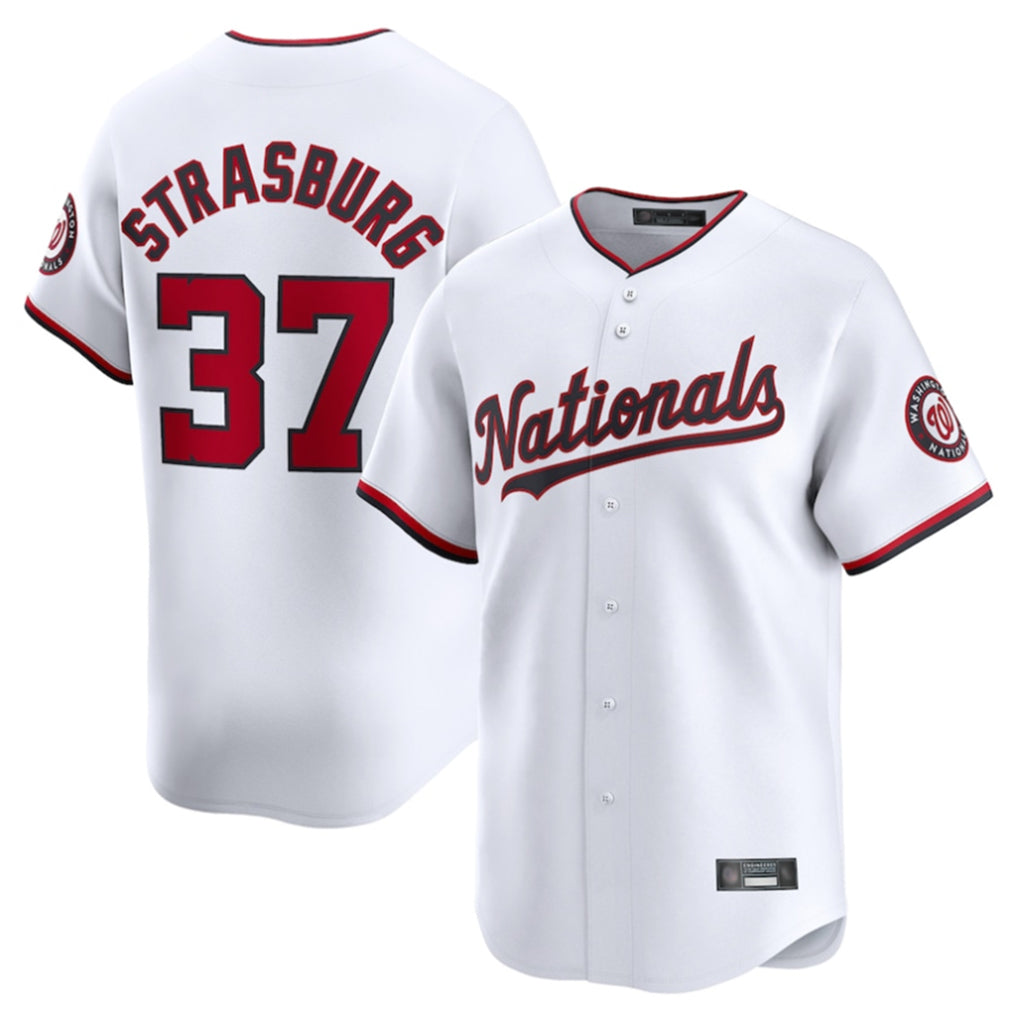 W.Nationals #37 Stephen Strasburg Player White Home Limited Hdoa Stitched Jerseys