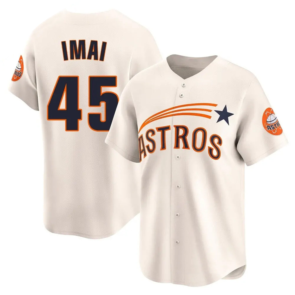 H.Astros #45 Tatsuya Imai Player Cream Throwback Cooperstown Collection Limited Hdoa Stitched Jerseys