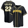 M.Brewers #22 Christian Yelich Player Black Fashion Out Home Game Hdoa Stitched Jerseys