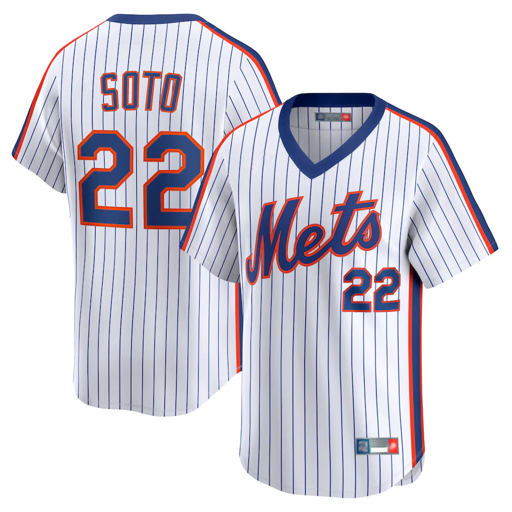 NY.Mets #22 Juan Soto Player White Cooperstown Collection T-shirt Game Hdoa Stitched Jerseys