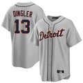 D.Tigers #13 Dillon Dingler Player Gray Home Game Hdoa Stitched Jerseys